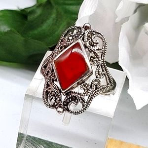 🌹Red agate ring